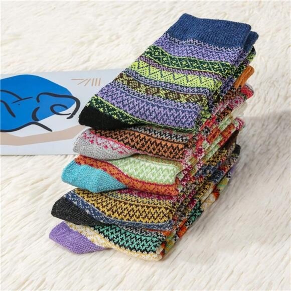 Womens Wool Socks Winter Athletic Socks Crew Sock Warm Hiking Merino Wool - Picture 5 of 6